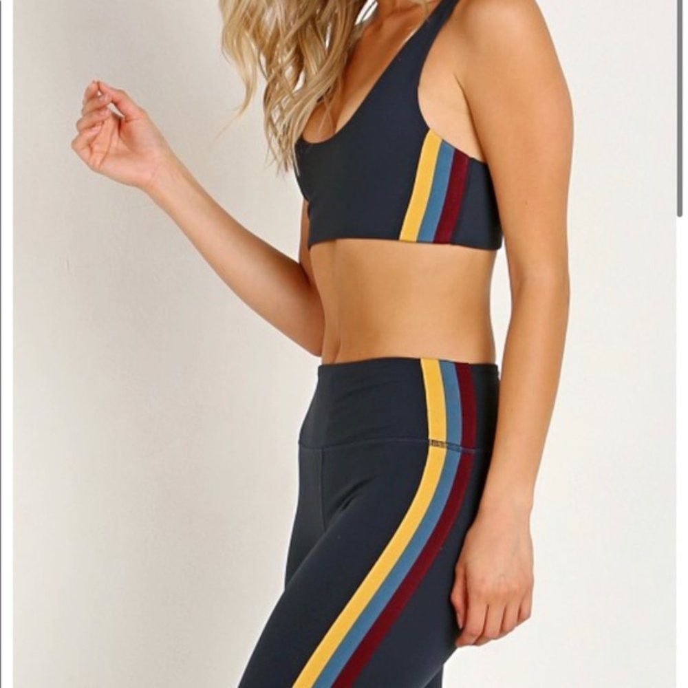 Spiritual Gangster Tricolor stripe sports bra